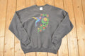 Vintage 1990s Cute Hummingbird Floral Embroidered Crewneck Sweatshirt Men's L
