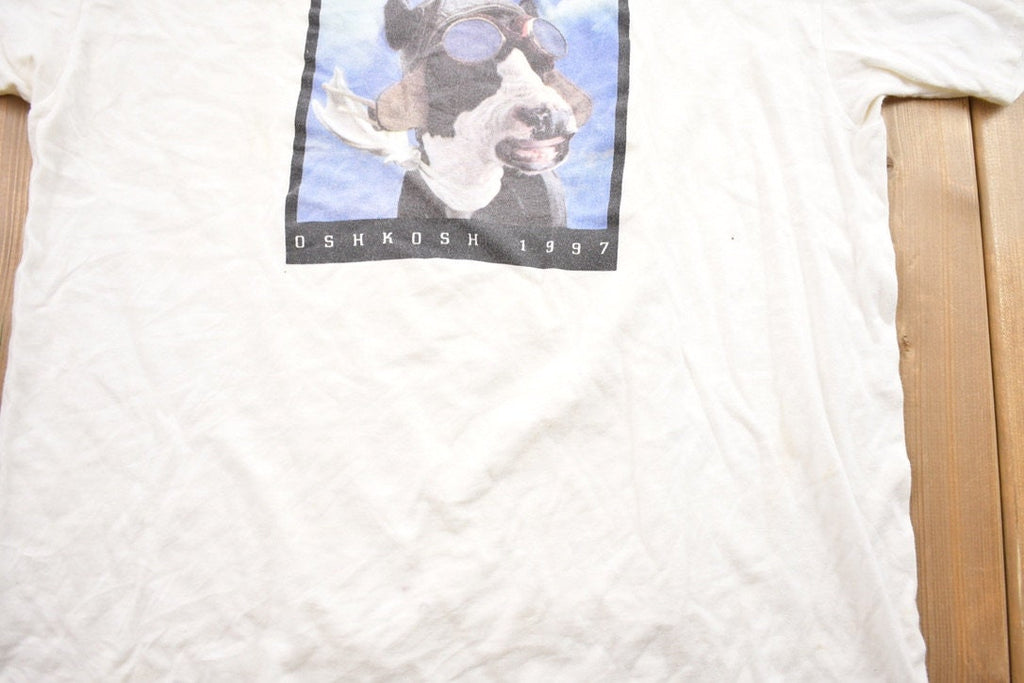 Vintage 1997 Oshkosh 1997 Dog Pilot Graphic T-Shirt