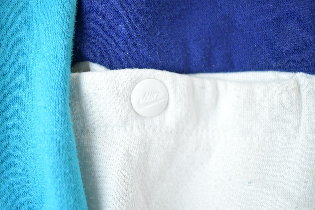 Vintage 1980s Crazy Nike Fleece Embroidered Mini Swoosh Full Zip Mock Neck Sweatshirt