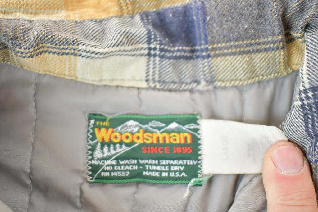 Vintage 1990's Woodsman Plaid Button Up Lined Western Shirt Made In USA