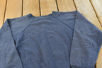 Vintage 1990s Hanes Activewear Blank Blue Raglan Crewneck Sweatshirt Men's