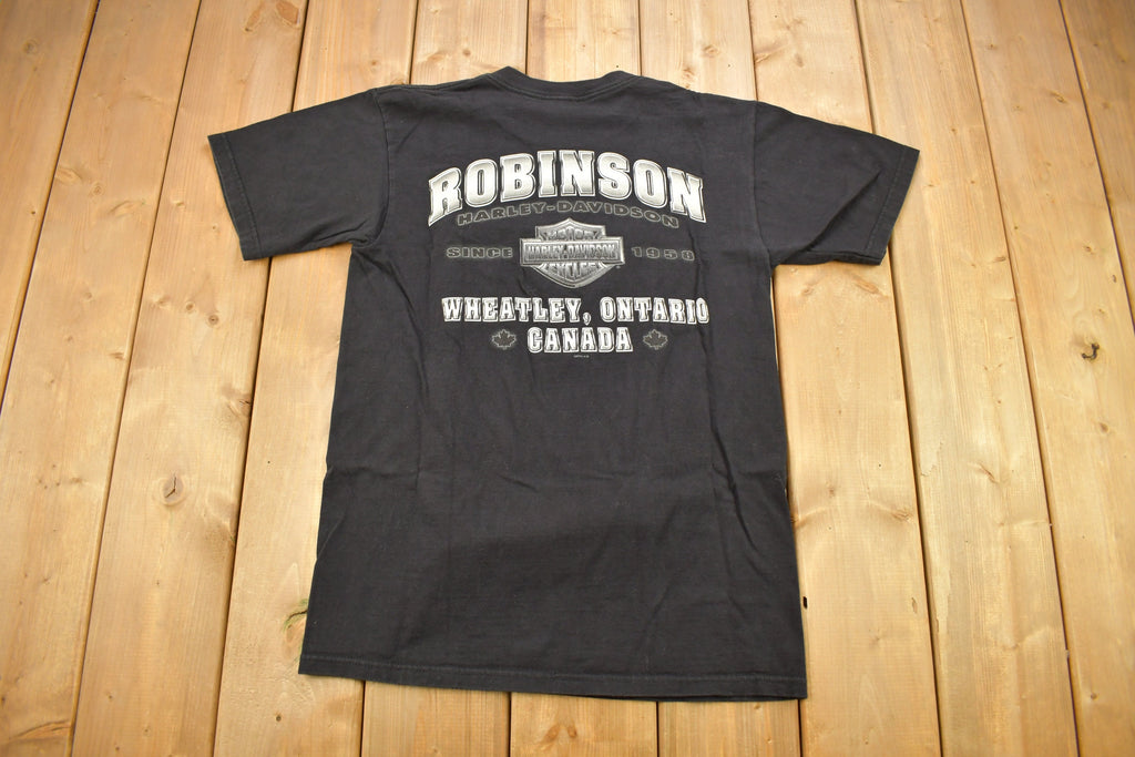Vintage 2002 Robinson Harley Davidson Wheatley Ontario Canada T-Shirt