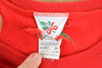 Vintage 1990s Poinsettia AOP Cute Crewneck Christmas Sweater