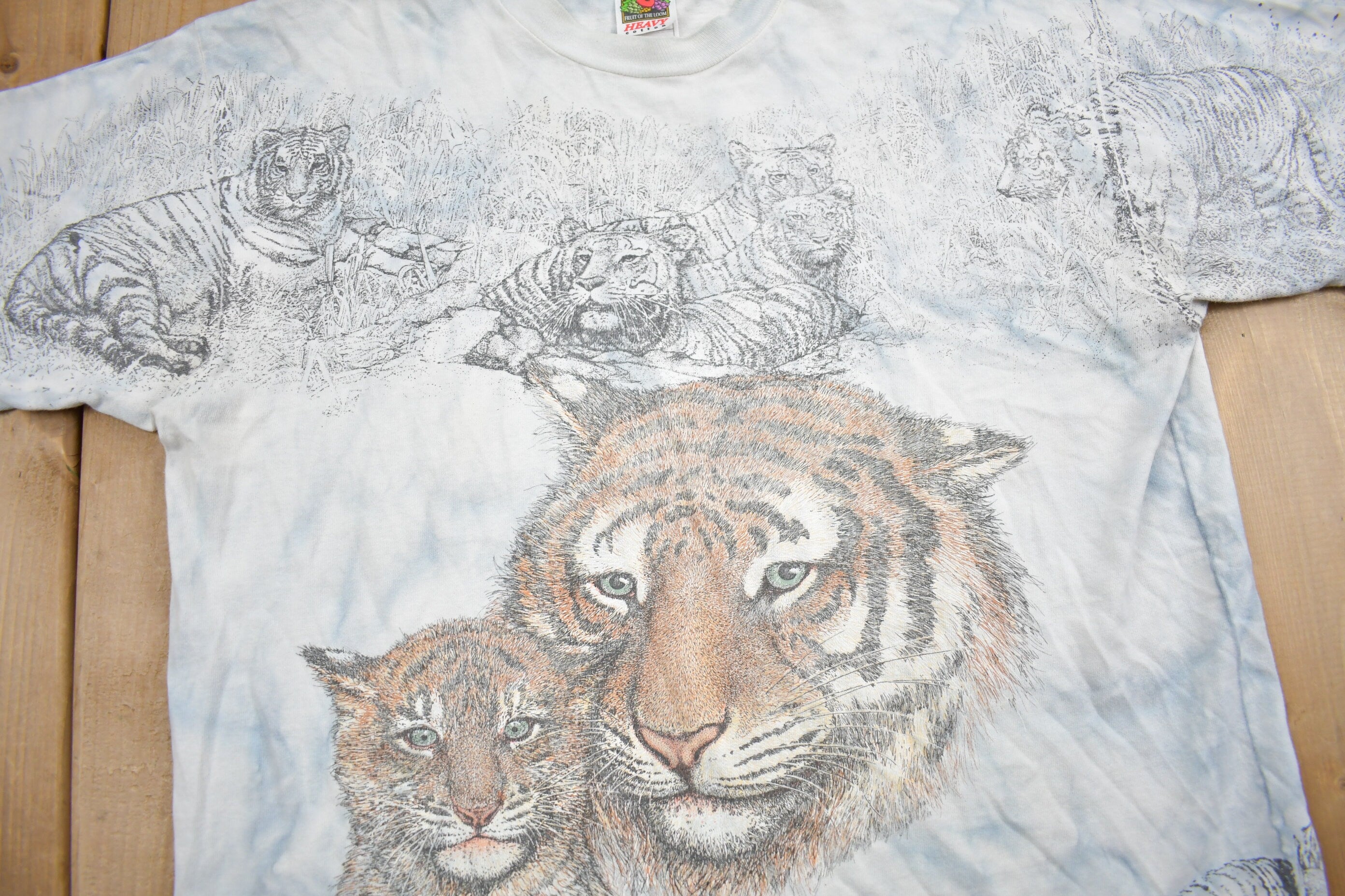 Vintage Y2K Tiger Graphic All Over Print T Shirt