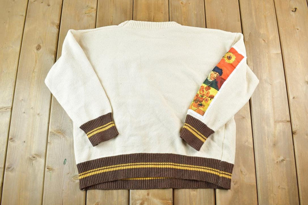 Vintage Y2K Van Gogh Art Knit Crewneck Sweater