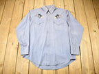 Vintage 1990s Ely Cattleman Horse Graphic Western Style Button Up Shirt  1990s Shirt  Embroidered  Cowboy Shirt  Rodeo Shirt