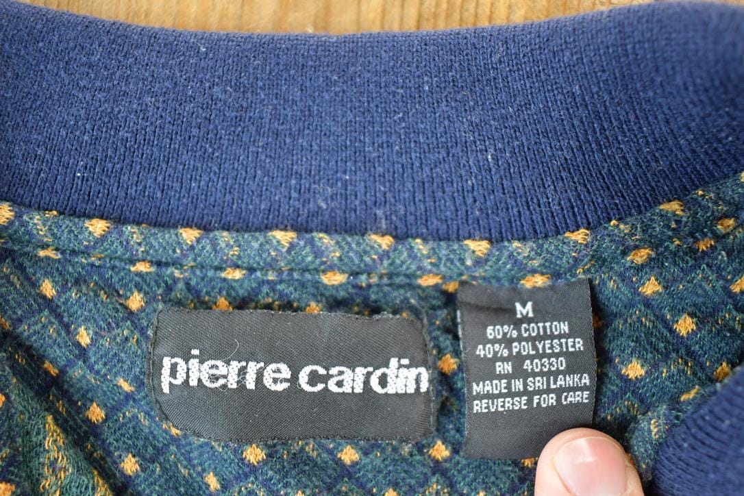 Vintage 1990s Pierre Cardin Collared Crewneck Sweatshirt Mens M