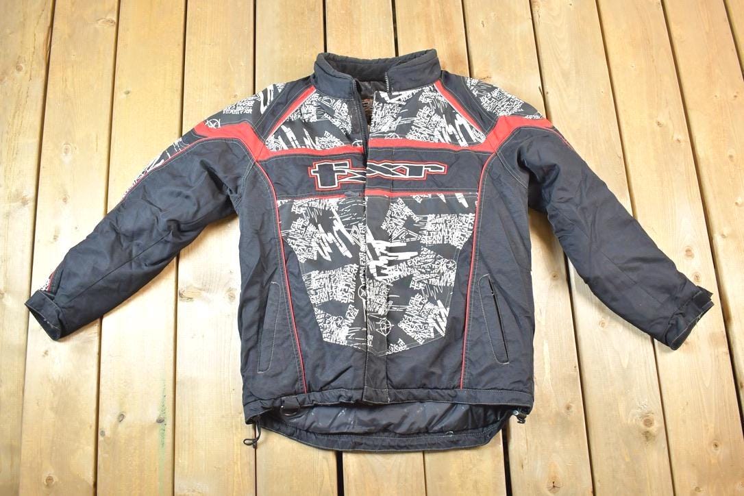 Vintage 1990s FXR Snowmobile Racing Flotation Assist Heavy Safety AOP Jacket