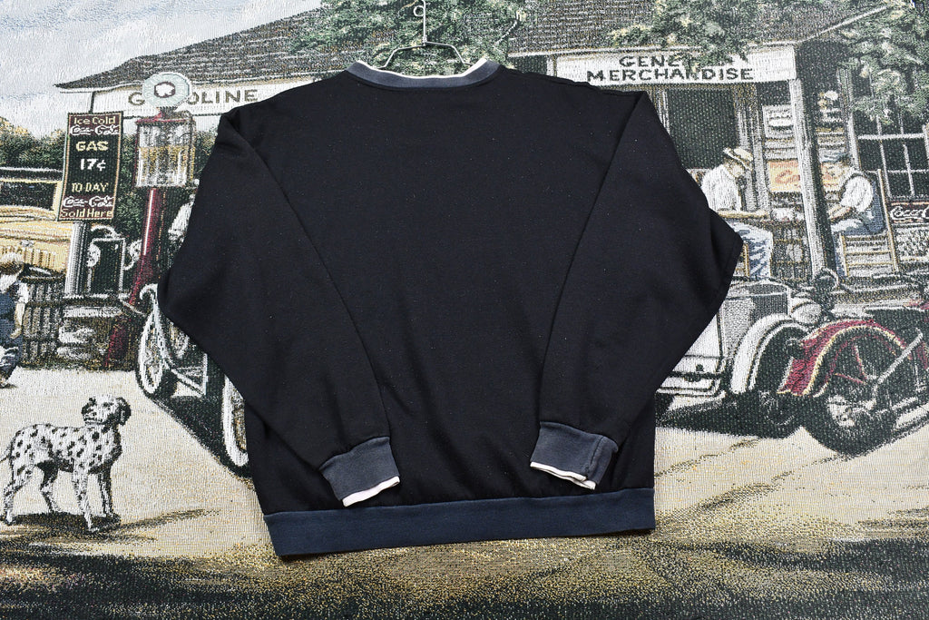 Vintage 1994 Black Cat Double Collar Graphic Crewneck