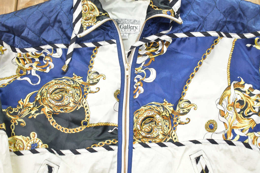 Vintage 1980s Gallery Sport All Over Print Full Zip Windbreaker Jacket