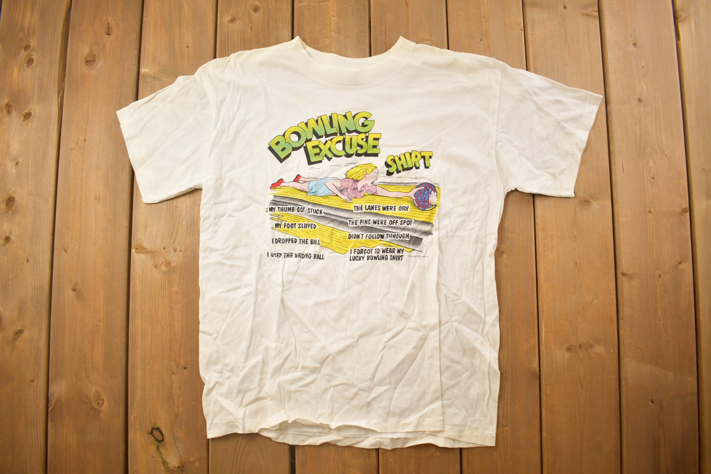 Vintage 1990s Bowling Excuse Shirt Graphic T Shirt