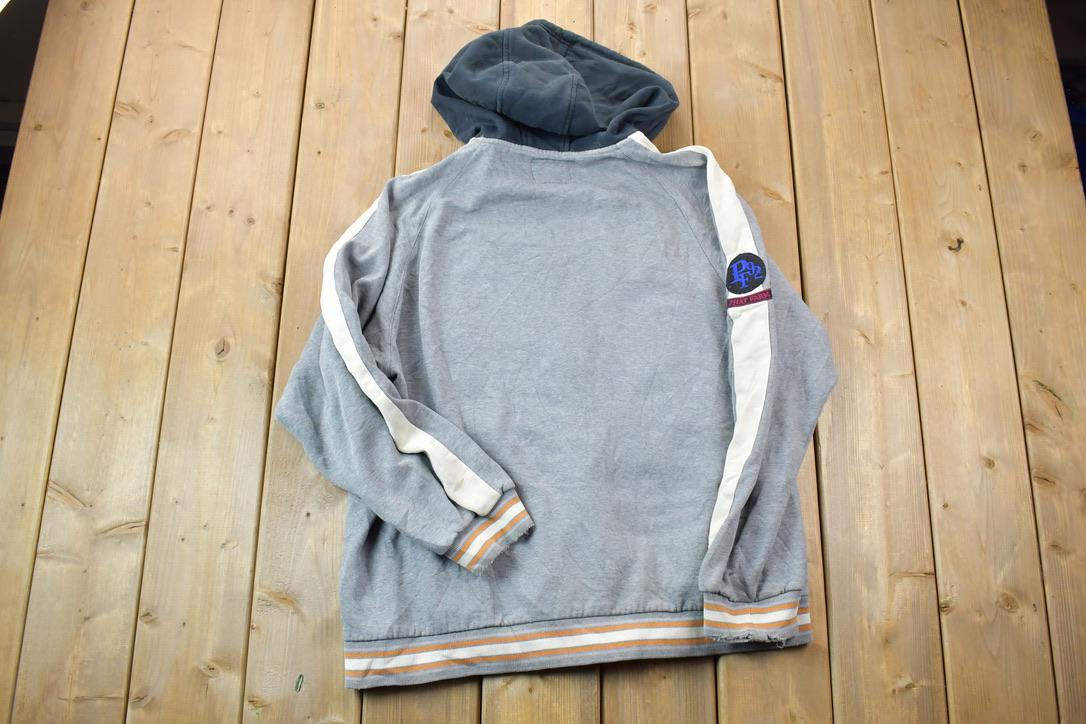 Vintage 1990s Phat Farm Heavy Cotton Full Zip Embroidered Patchwork Hoodie