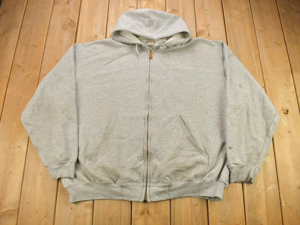Vintage 1990s Carhartt Grey Zip Up Hoodie