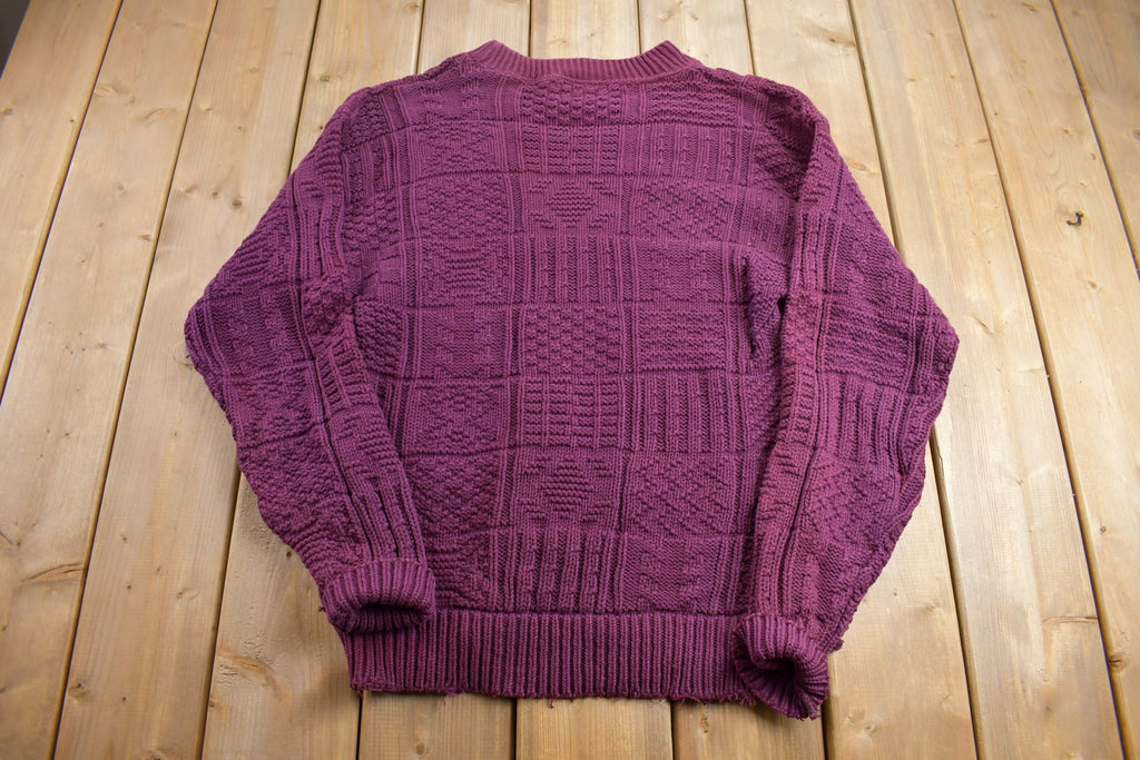 Vintage 1990s Van Heusen 417 Cable Knit Crewneck Sweater