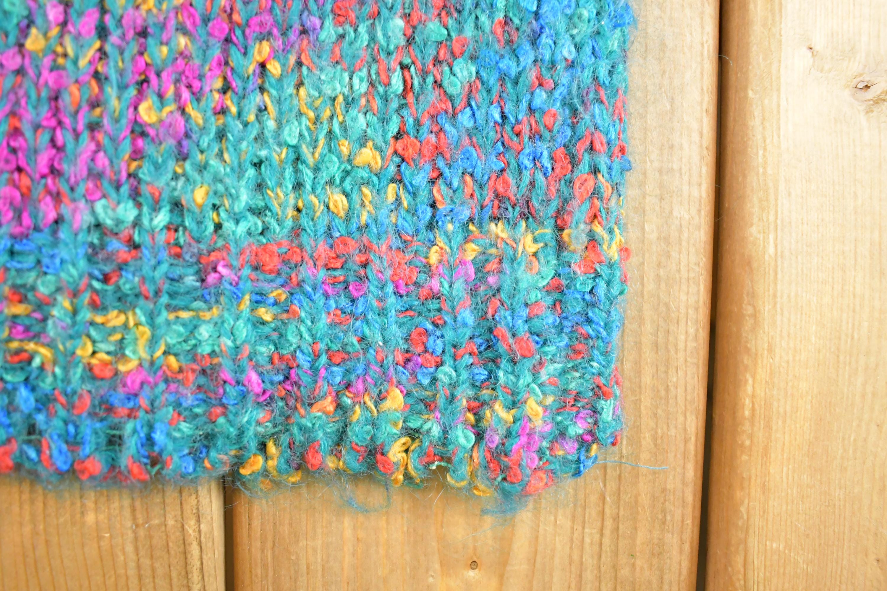 Vintage 1990s Ivy Wear Mohair Knit Turtle Neck Sweater Womens L  90's Abstract Pattern 3D Knitted Sweatshirt
