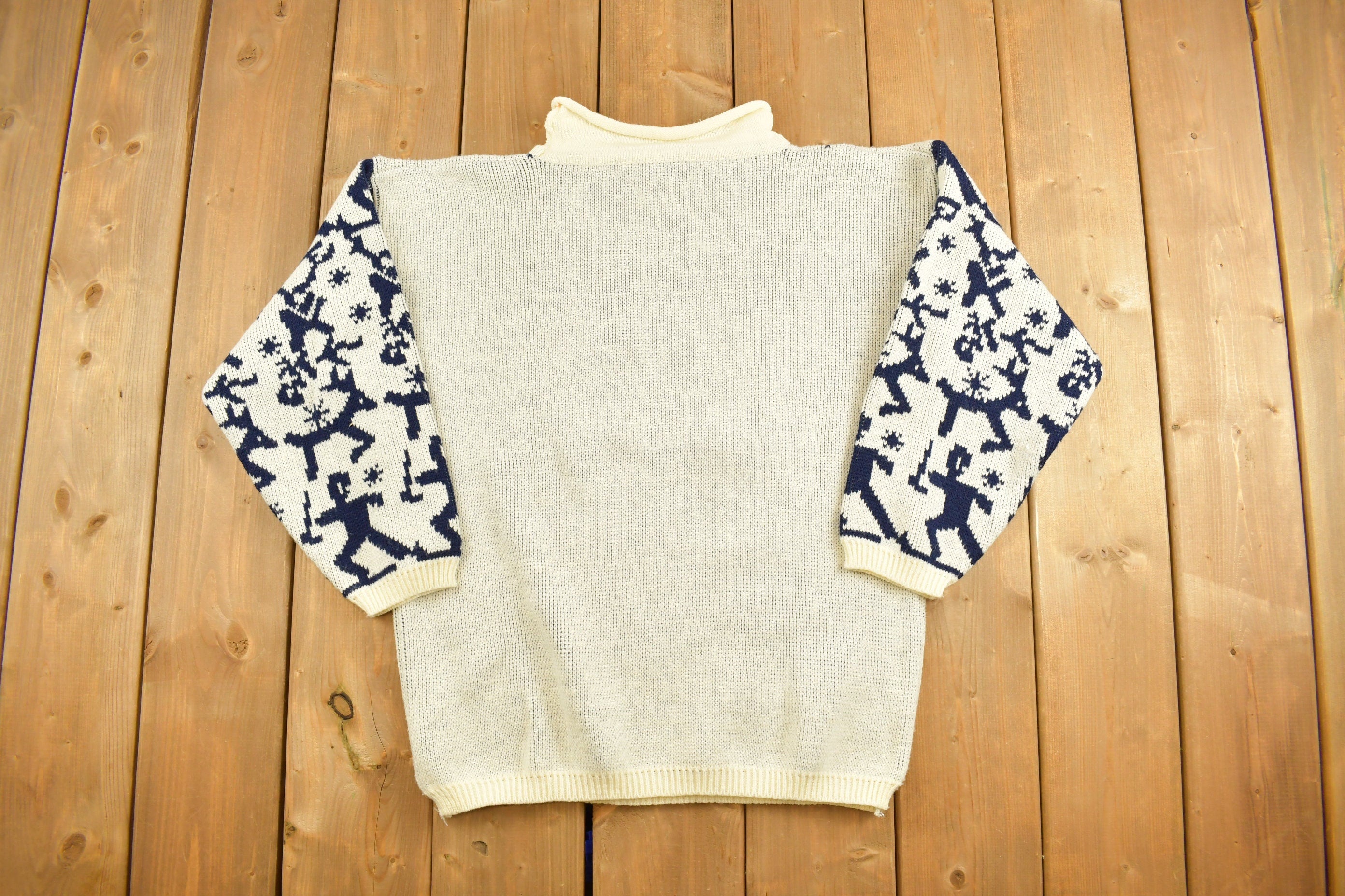 Vintage 1990s Lara Ferrante Knitted Mock Neck Sweater
