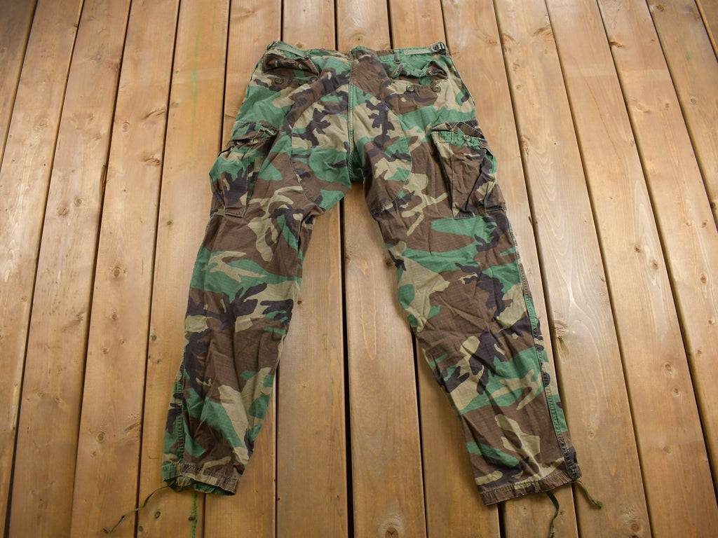 Vintage 1990s Army Woodland Camouflage Cargo Pants Size 35 - 39 x 31
