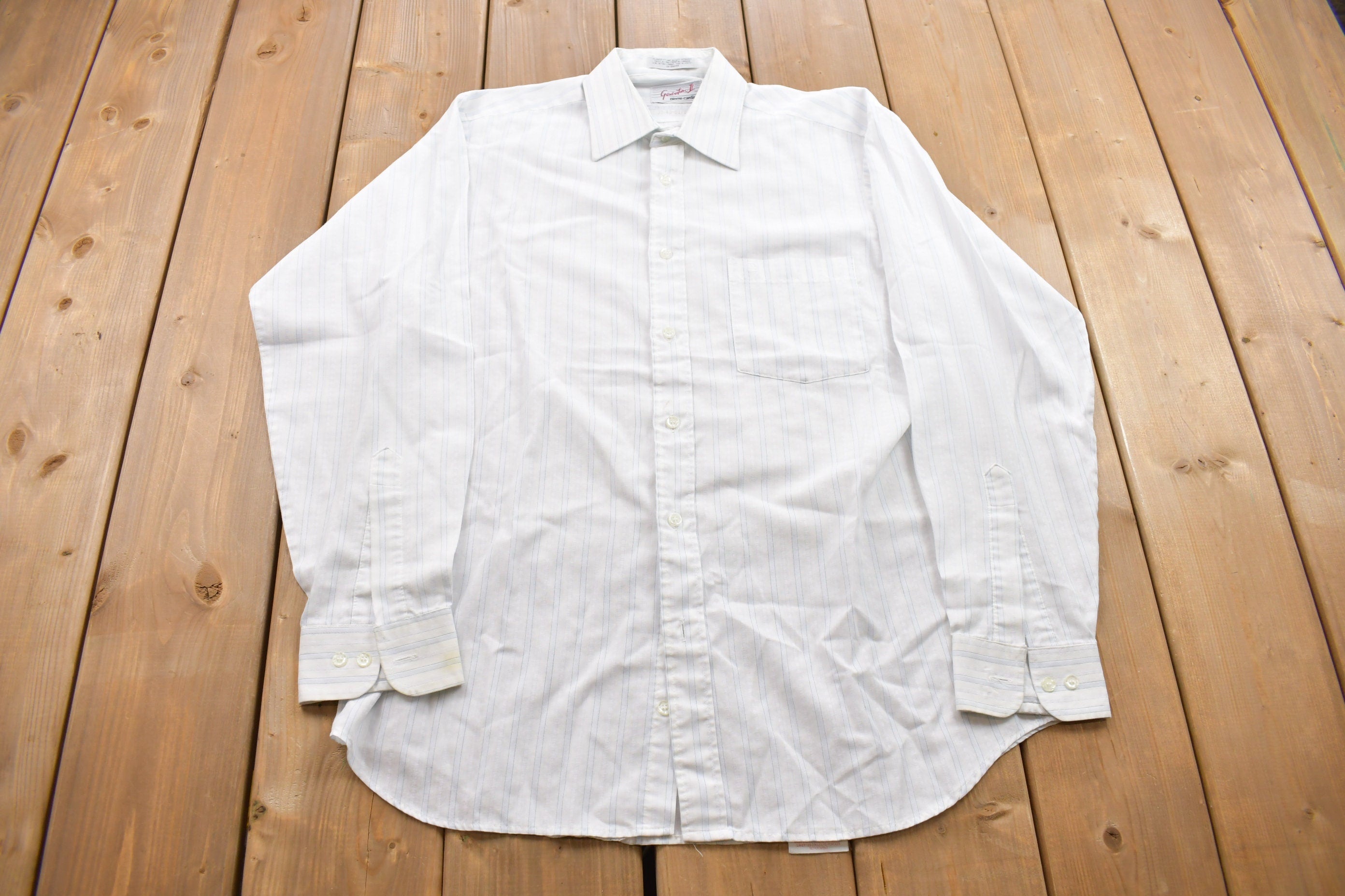 Vintage 1990s Pierre Cardin Button Up Dress Shirt