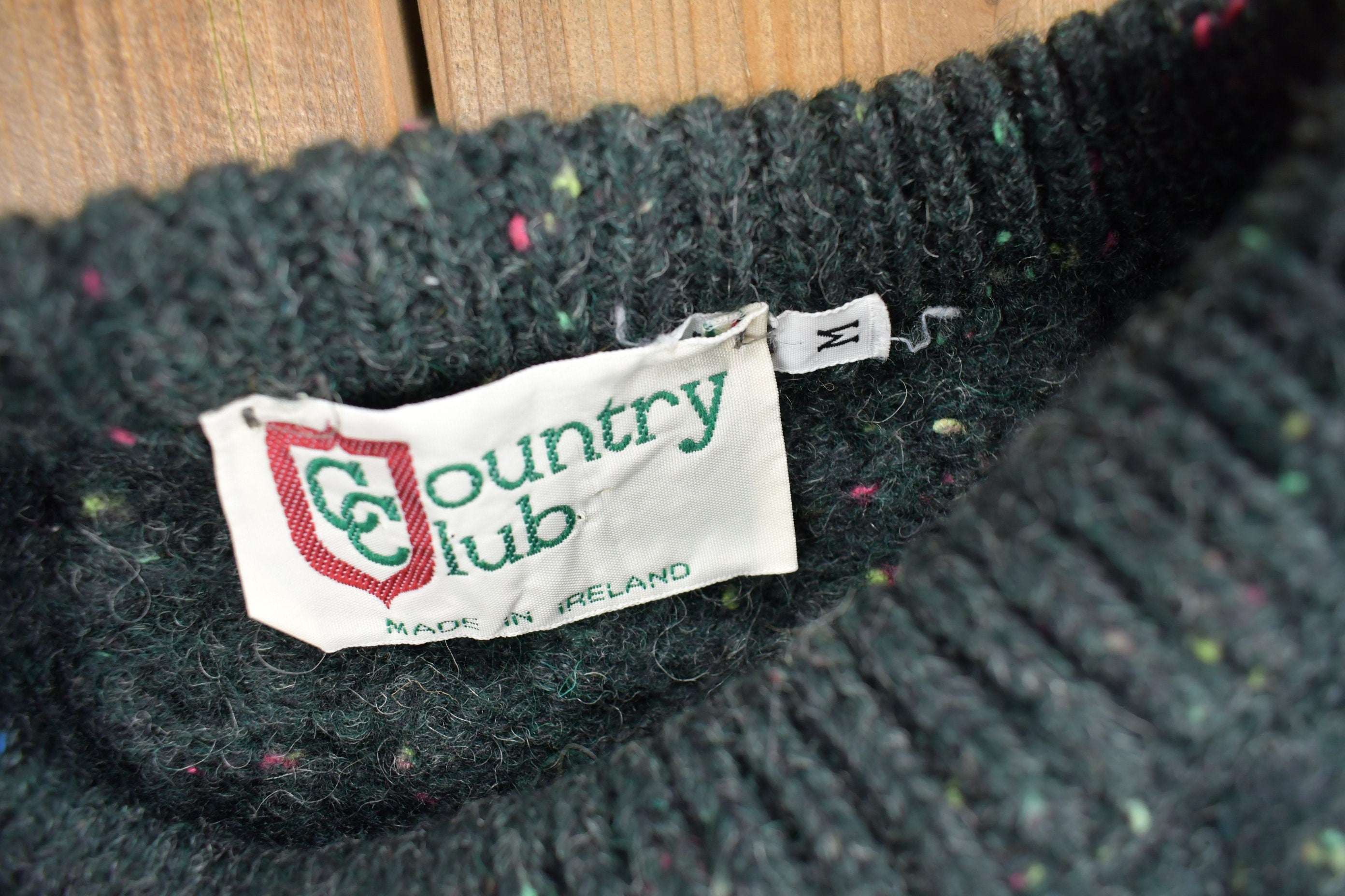 Vintage 1990s Country Club 3D Cable Knit Crewneck Sweater