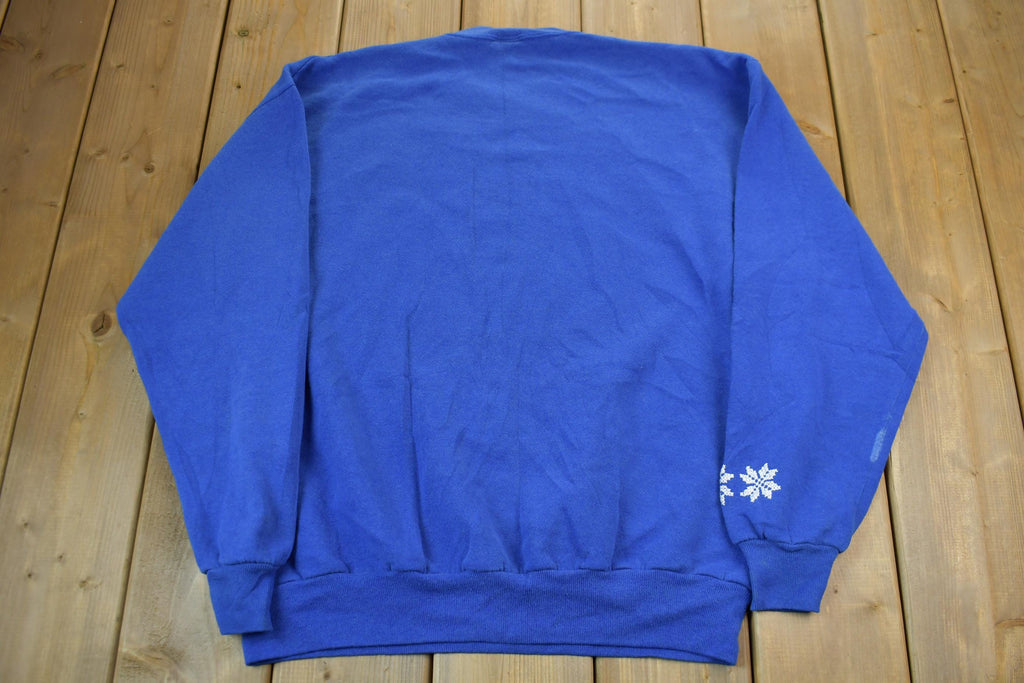 Vintage 1990s Jerzees Holiday Crewneck Sweater Made In USA