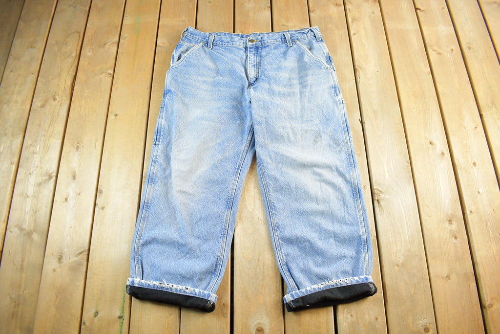 Vintage 1990s Carhartt Distressed Lined Denim Work Jeans Men's 39 x 28