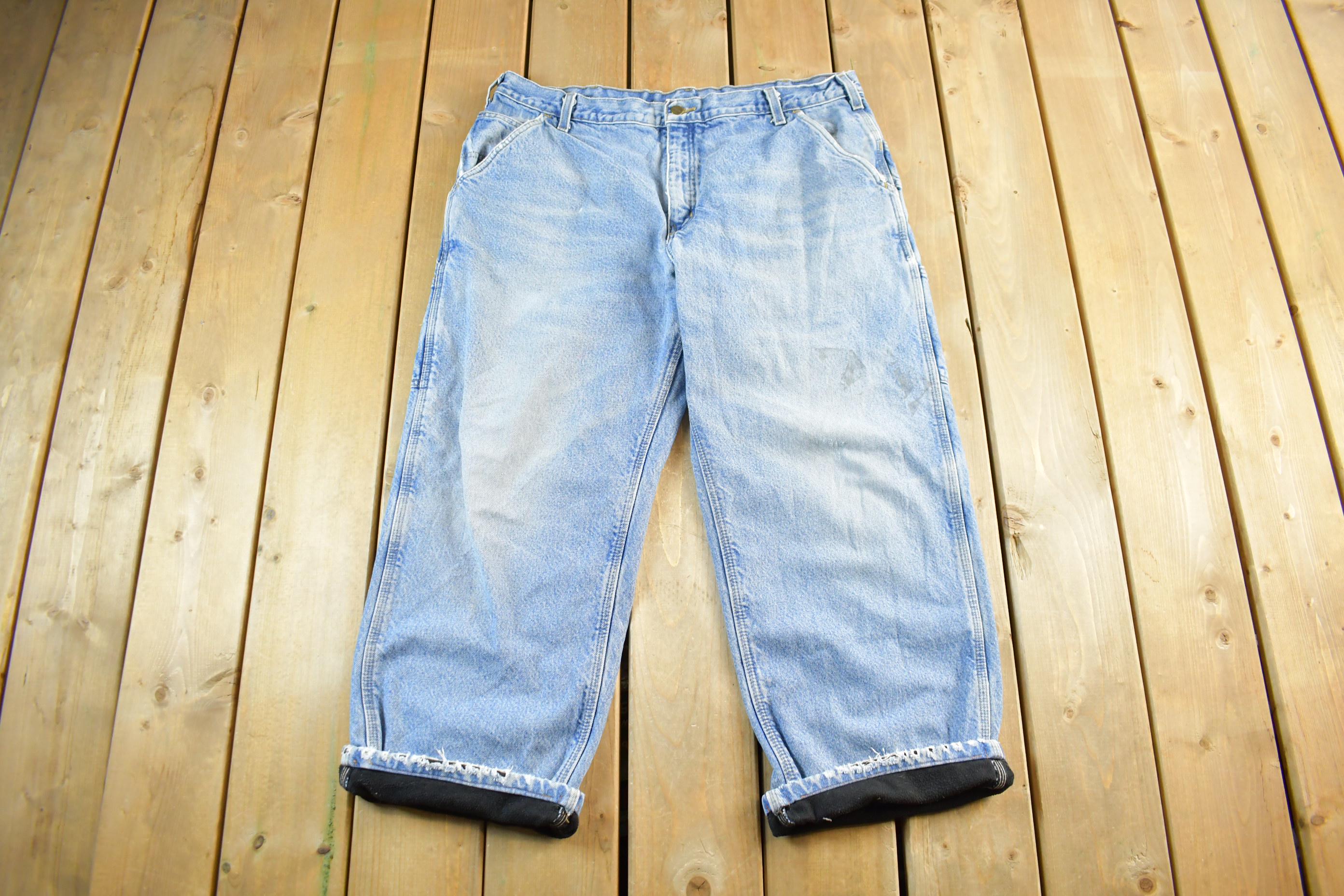 Vintage 1990s Carhartt Distressed Lined Denim Work Jeans Men's 39 x 28