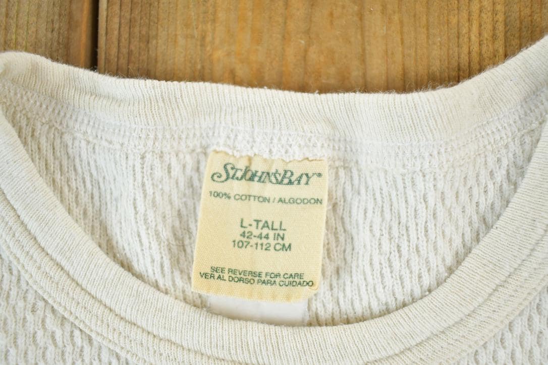Vintage 1990s St Johns Bay Waffle Knit Crewneck Sweater Mens L