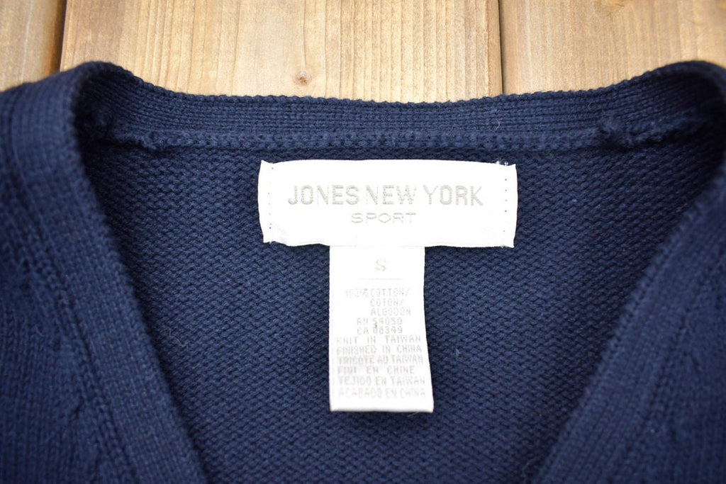 Vintage 1990s Jones New York Flower Knitted Cardigan