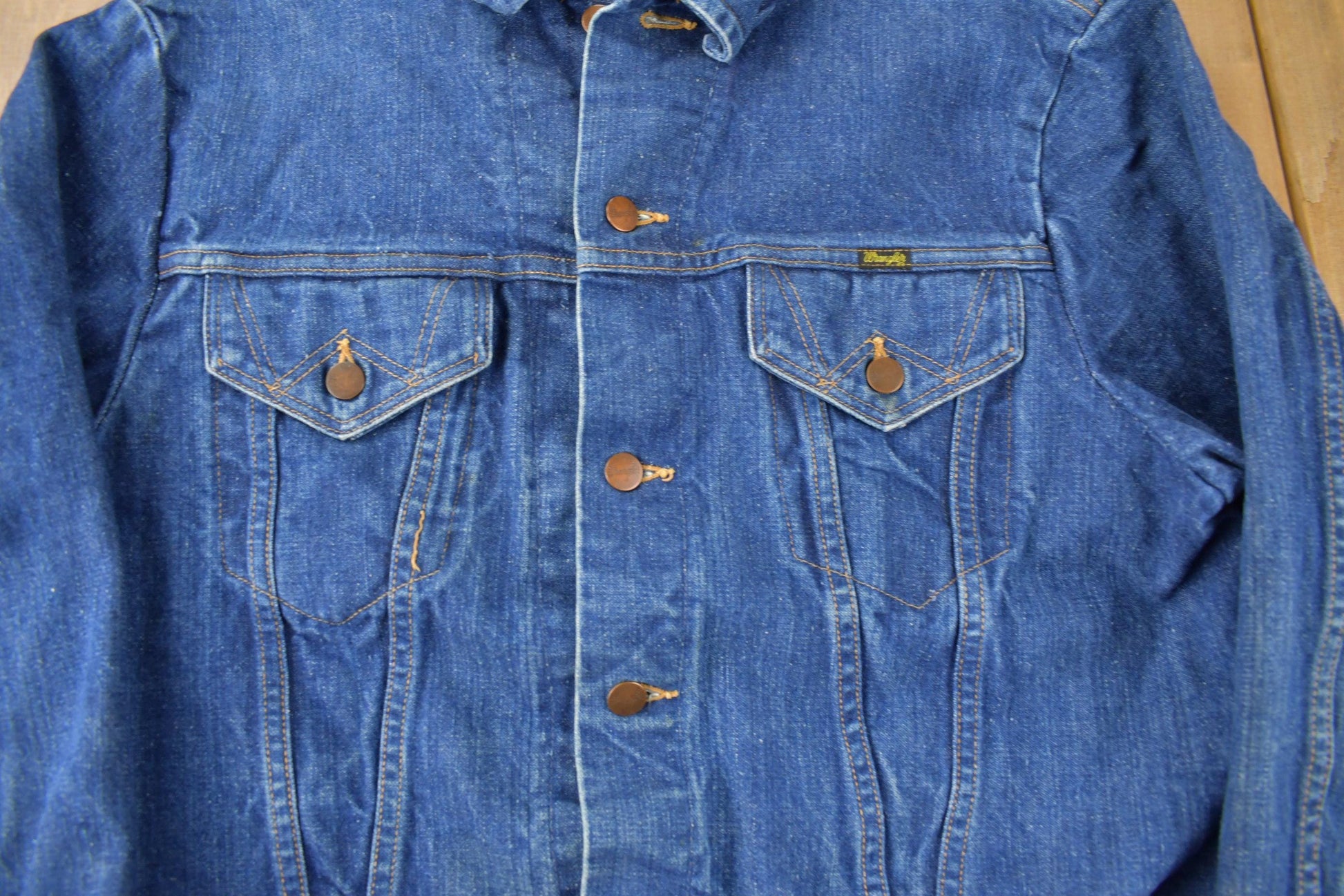 Vintage 1980s Wrangler Jean Jacket Size 46 / Made In USA / True Vintage / Wrangler Denim / Trucker Jacket