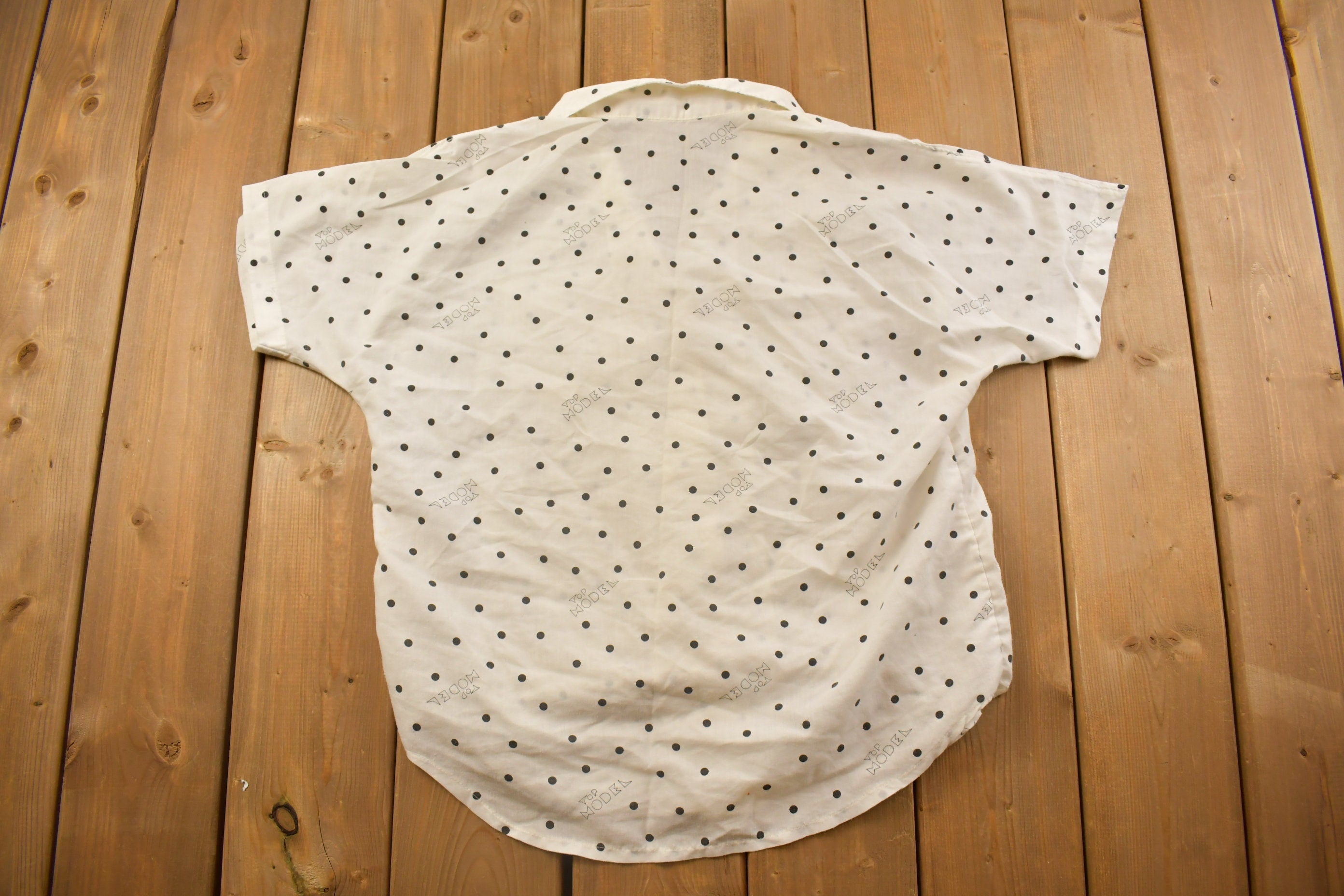 Vintage 1990s Polka Dot Button Up Shirt
