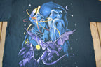 Vintage 2003 Deadstock Liquid Blue Dragon Wizard Graphic T-Shirt