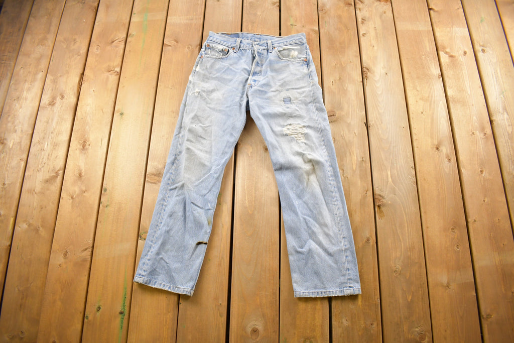 Vintage 1990s Levi's 501 Light Wash Denim Jeans Size 28 x 25