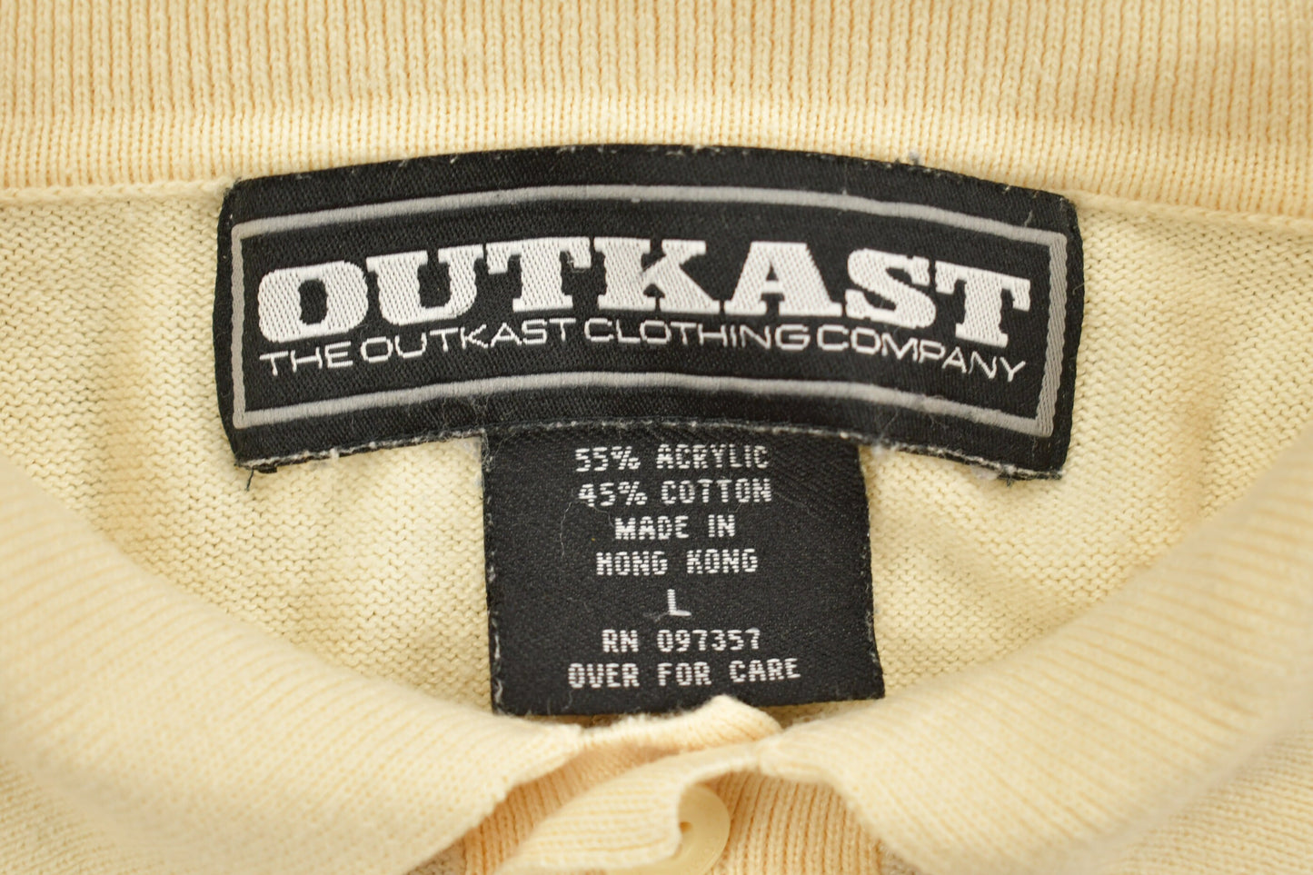 Vintage 1900s Outkast Clothing Company Quarter Button Polo Shirt / 1980s Button Up / Pocket Shirt / Basic Polo Shirt / Kint / Embroidered