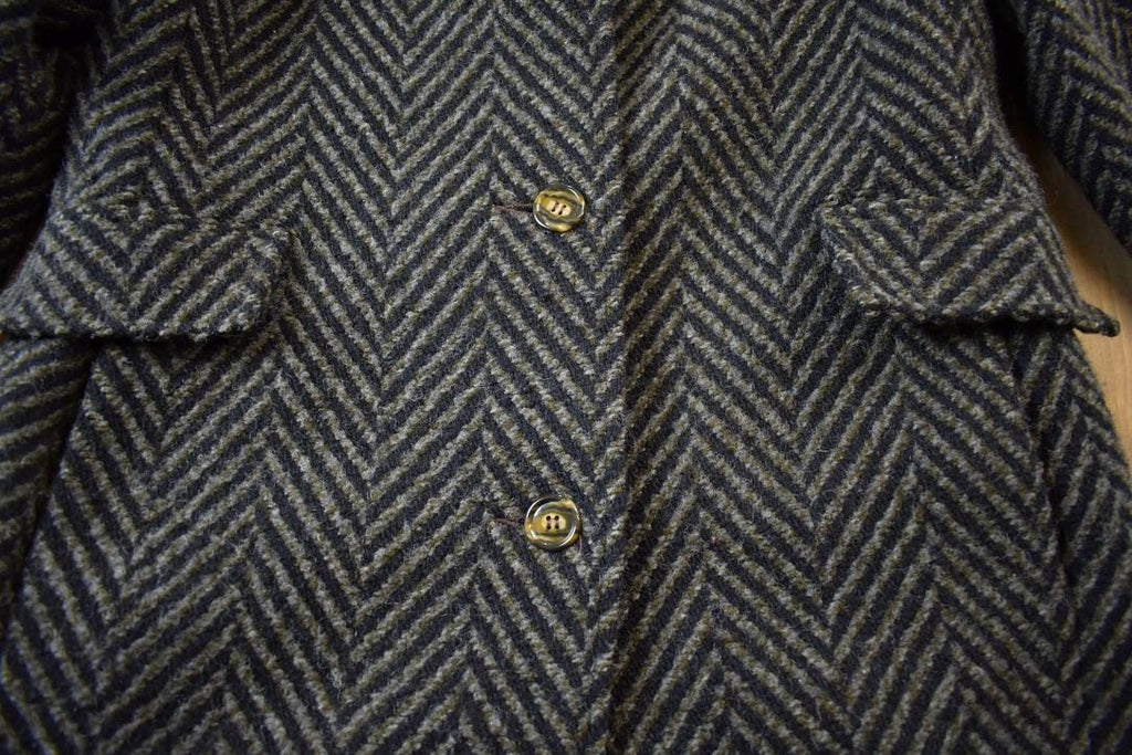 Vintage 1970s Arlette 100% Wool Button Up Over Coat Made In USA