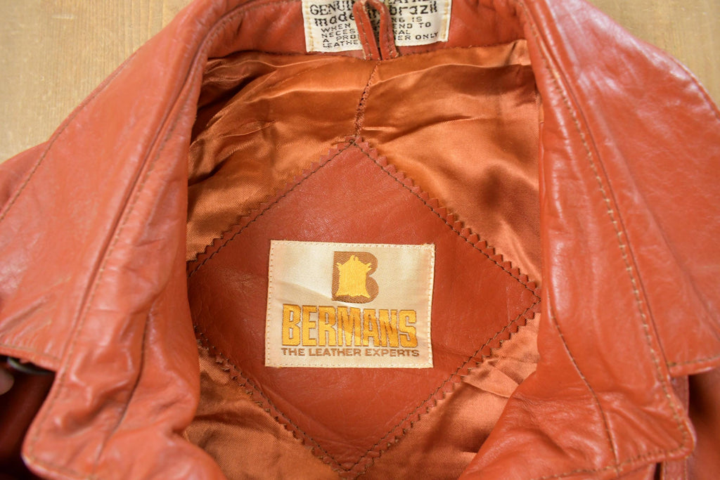 Vintage 1990s Bermans Leather Jacket Women's S