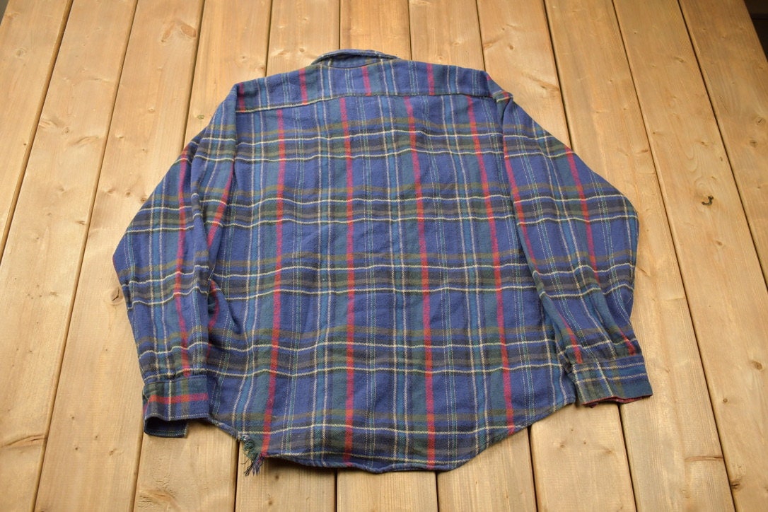 Vintage 1990s Plaid Flannel Button Up Shirt