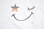 Vintage 1990s Patriotic Smiley Graphic Crewneck Sweater