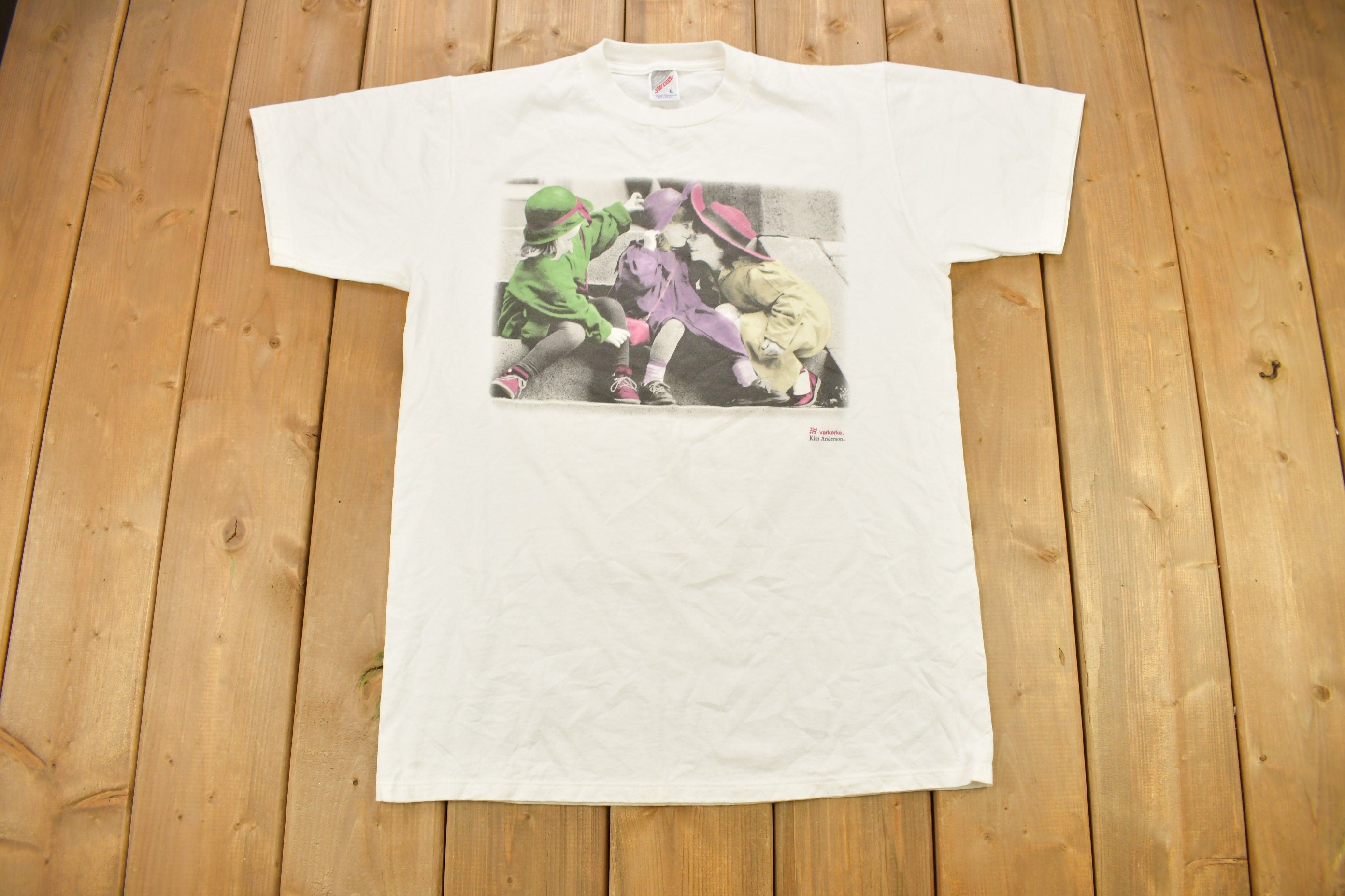 Vintage 1990s Kim Anderson Verkerke Graphic Photo T Shirt