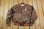 Vintage 1990s Chicago Bears Satin Button Up NFL Football Swingster Jacket