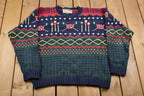Vintage 1990s Ivy Crew All Over Print Knitted Sweater