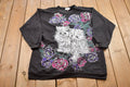 Vintage 1990s Tee Dee's Kittens and Flowers Themed Crewneck Sweater