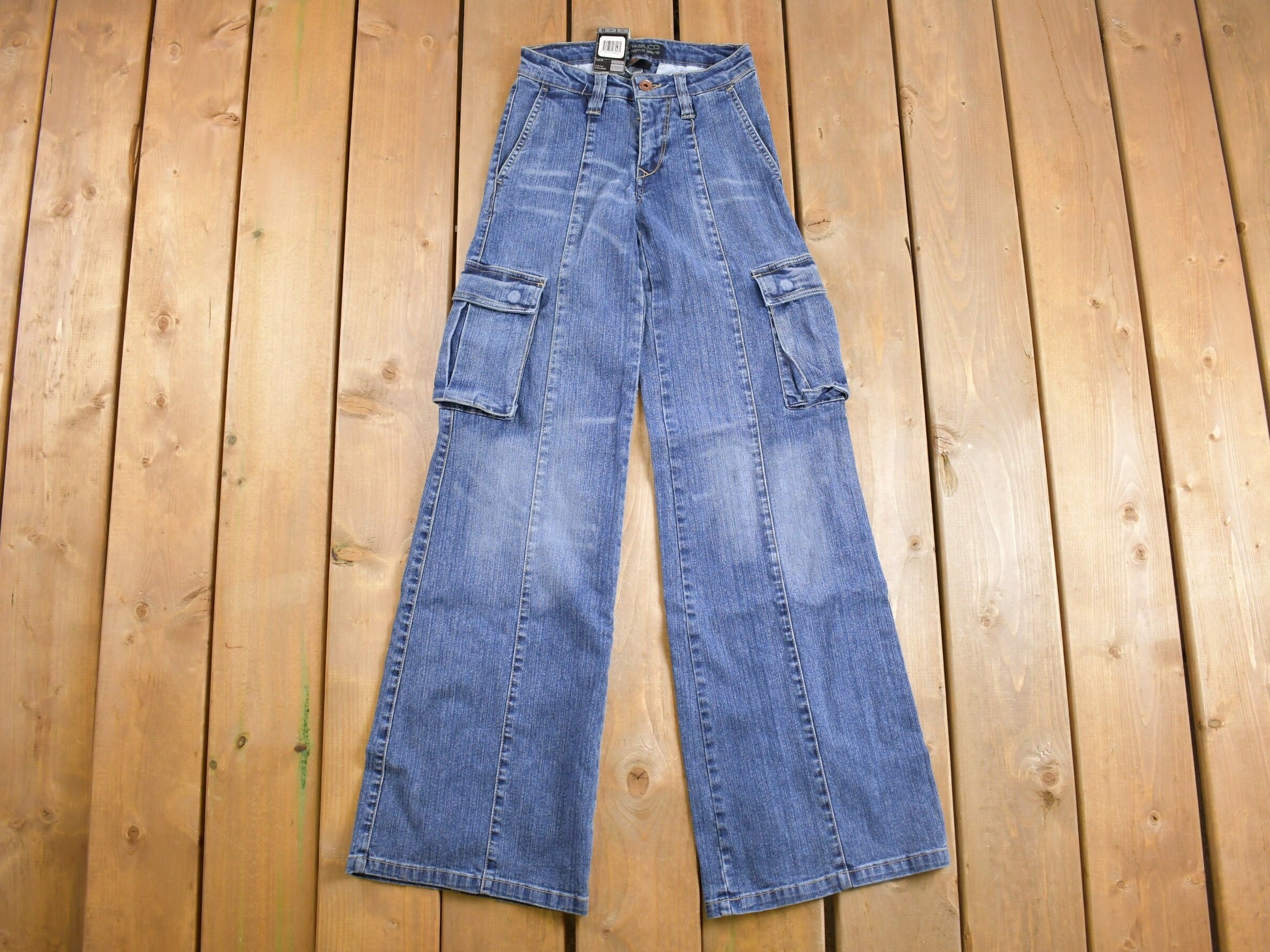 Vintage Deadstock Y2K Parasuco Flared Lowrise Cargo Jeans