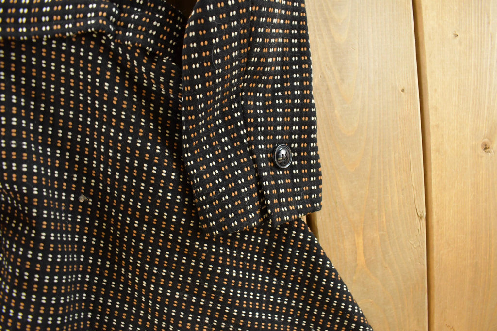 Vintage 1970s Plaid Trench Overcoat Women's Small