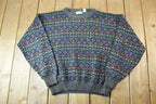Vintage 1990s INNO UOMO Knit Abstract Pattern Crewneck Sweater