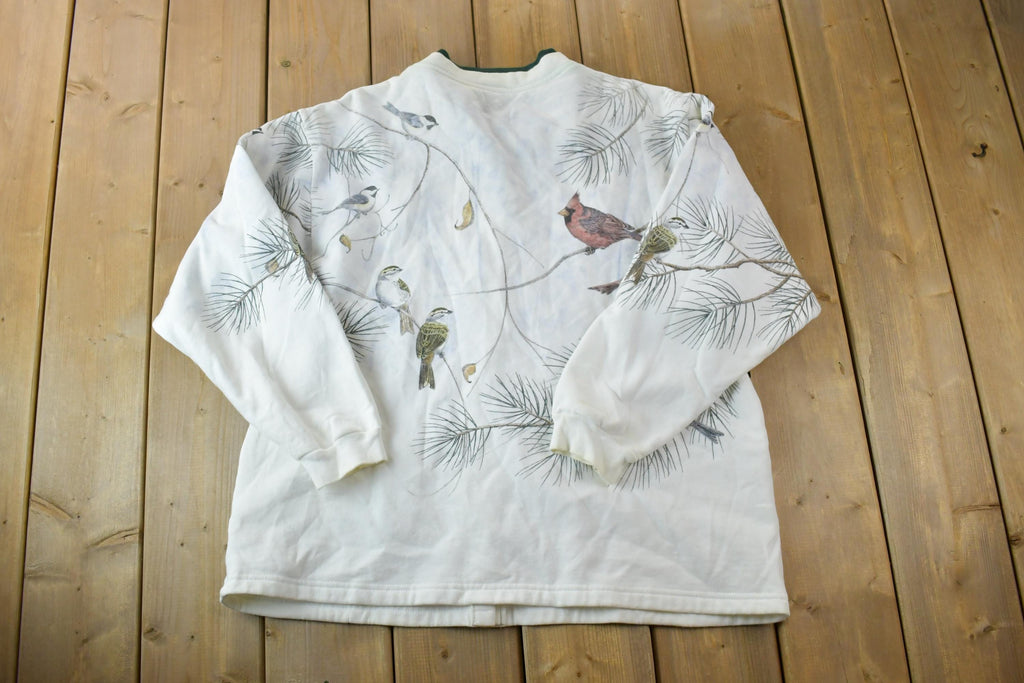 Vintage 1990s Crazy Bird Button Up Double Collar Crewneck