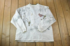 Vintage 1990s Crazy Bird Button Up Double Collar Crewneck