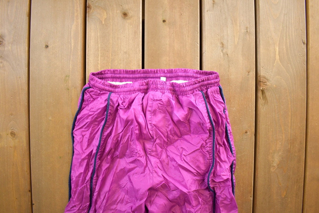 Vintage 1990s Pink Nylon Track Pants Size L