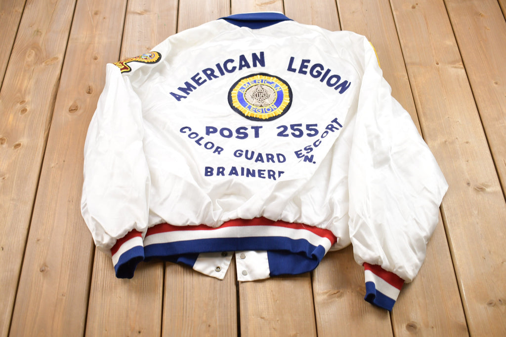 Vintage 1980s King Louie American Legion Satin Bomber Jacket