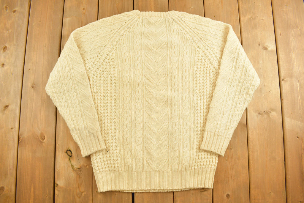 Vintage 1990s 3D Cable Knit Sweater