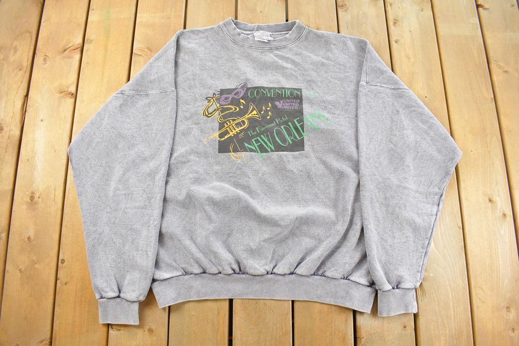 Vintage 1990s New Orleans Mardi Gras Crewneck Sweatshirt Men's 2XL